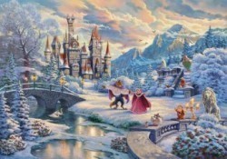 Disney Dreams Collection - Beauty and the Beast's Winter Enchantment by Thomas Kinkade 1000 Piece Schmidt Puzzle