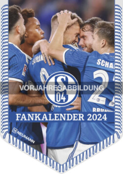 N NEUMANNVERLAGE - FC Schalke 04 2025 Bannerkalender, 29,7x42cm, Fußballkalender mit Motiven der Stars, Fan-Kalender mit Fußball-Highlights, Spiralbindung und deutsches Kalendarium