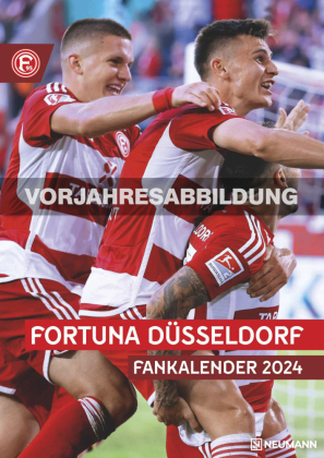 N NEUMANNVERLAGE - Fortuna Düsseldorf 2025 Wandkalender, 29,7x42cm, Fußball-Kalender mit Motiven der Stars, Fan-Kalender mit Fußball-Highlights, Spiralbindung und deutsches Kalendarium