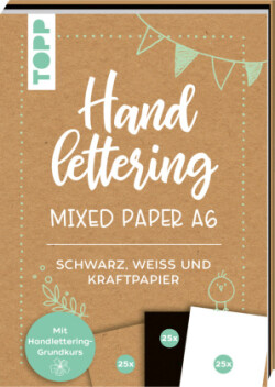 Handlettering Mixed Paper Block - Schwarz, Weiß, Kraftpapier - A6