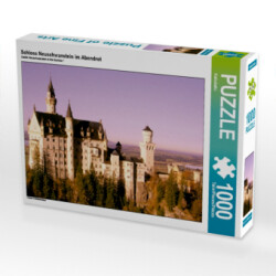 Schloss Neuschwanstein im Abendrot (Puzzle)