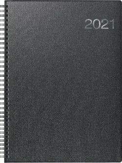 Buchkalender Modell 763, 2021, Bucheinbandstoff Metallico vulkanschwarz