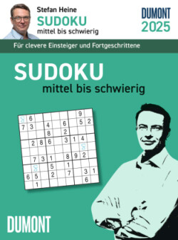 DUMONT - Stefan Heine Sudoku mittel bis schwierig 2025 Tagesabreißkalender, 11,8x15,9cm, Rätselkalender vom Rätselpapst Stefan Heine, mit Aufsteller und perforierten Seiten, deutsches Kalendarium