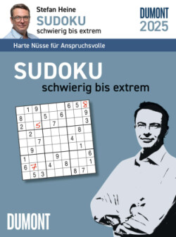 DUMONT - Stefan Heine Sudoku schwierig bis extrem 2025 Tagesabreißkalender, 11,8x15,9cm, Rätselkalender vom Rätselpapst Stefan Heine, mit Aufsteller und perforierten Seiten, deutsches Kalendarium