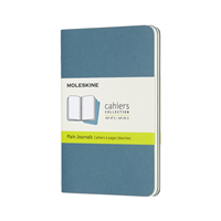 Moleskine Cahier Notizhefte Blanko, Pocket, A6, Kartoneinband, 3er Set, Lebhaftes Blau