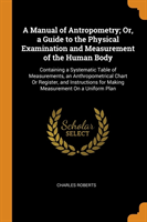 Manual of Antropometry; Or, a Guide to the Physical Examination and Measurement of the Human Body