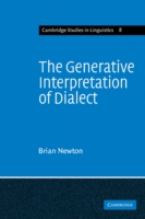 Generative Interpretation of Dialect A Study of Modern Greek Phonology