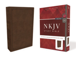 NKJV Study Bible, Leathersoft, Brown, Comfort Print