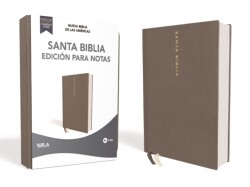 NBLA Santa Biblia Edicion para Notas, Tapa Dura/Tela, Gris, Letra Roja
