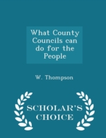 What County Councils Can Do for the People - Scholar's Choice Edition