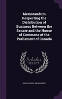 Memorandum Respecting the Distribution of Business Between the Senate and the House of Commons of the Parliament of Canada