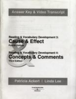  Cause & Effect/Concepts & Comments: Answer Key and Video Transcripts