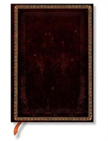 Black Moroccan (Old Leather Collection) Midi Lined Hardcover Journal (Elastic Band Closure)