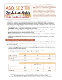 Ages & Stages Questionnaires®: Social Emotional (ASQ®:SE-2): Quick Start Guide (Spanish) / Guia Rapida en Espanol