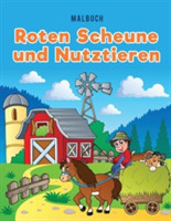 Malbuch roten Scheune und Nutztieren