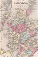 Scotland and Ireland Vintage Map Field Journal Notebook, 50 pages/25 sheets, 4x6