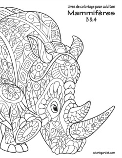 Livre de coloriage pour adultes Mammifères 3 & 4