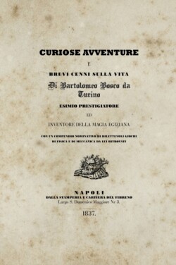 Curiose avventure e brevi cenni sulla vita di Bartolomeo Bosco da Turino