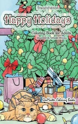 Happy Holidays Coloring Book for Adults Travel Edition