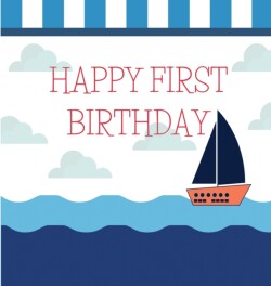 Nautical First birthday guest book (Hardcover)