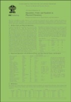 Concise Summary of Quantities, Units and Symbols in Physical Chemistry