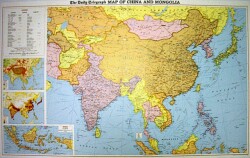 "Daily Telegraph" China and Mongolia Wall Political Map