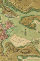 Boston Harbour Vintage Map Journal Notebook, 50 pages/25 sheets, 4x6
