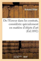 de l'Erreur Dans Les Contrats, Considérée Spécialement En Matière d'Objets d'Art