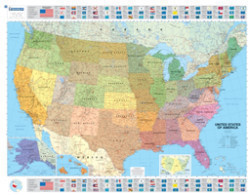 U.S.A Political - Michelin rolled & tubed wall map Paper