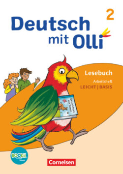 Deutsch mit Olli - Lesen 2-4 - Ausgabe 2021 - 2. Schuljahr Arbeitsheft Leicht / Basis - Mit BOOKii-Funktion