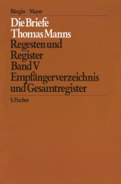 Empfängerverzeichnis und Gesamtregister.Bd.V