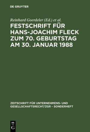 Festschrift für Hans-Joachim Fleck zum 70. Geburtstag am 30. Januar 1988