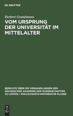 Vom Ursprung Der Universität Im Mittelalter