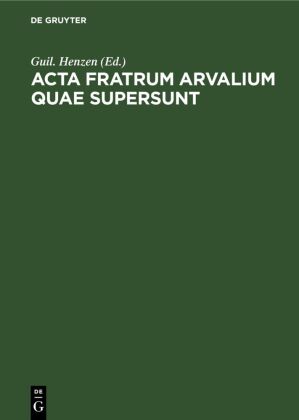 ACTA Fratrum Arvalium Quae Supersunt