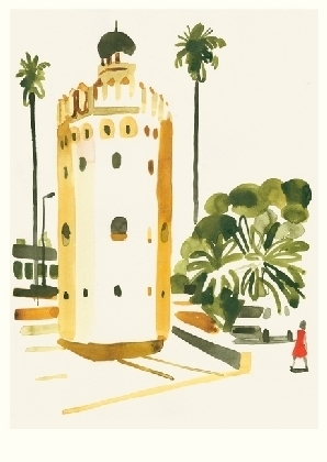 Karte Niemann, Torre del Oro, Seville (20 Ex)