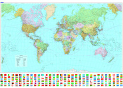 World political wall map laminated