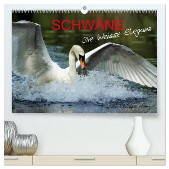 SCHWÄNE. (hochwertiger Premium Wandkalender 2024 DIN A2 quer), Kunstdruck in Hochglanz