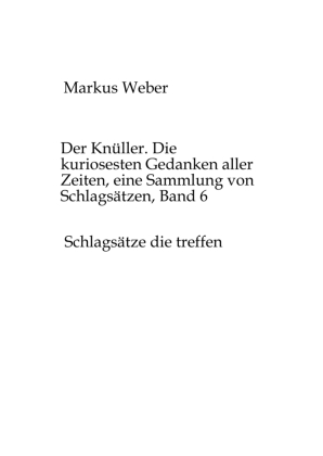 Knüller. Die kuriosesten Gedanken aller Zeiten, eine Sammlung von Schlagsätzen, Band 6