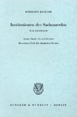 Institutionen des Sachenrechts.