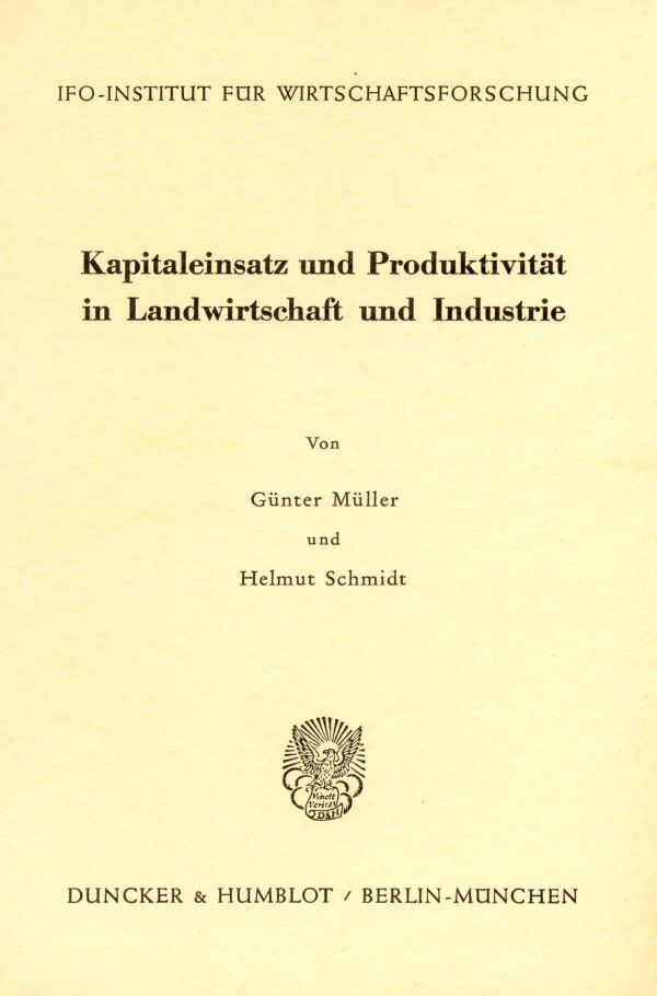 Kapitaleinsatz und Produktivität in Landwirtschaft und Industrie.