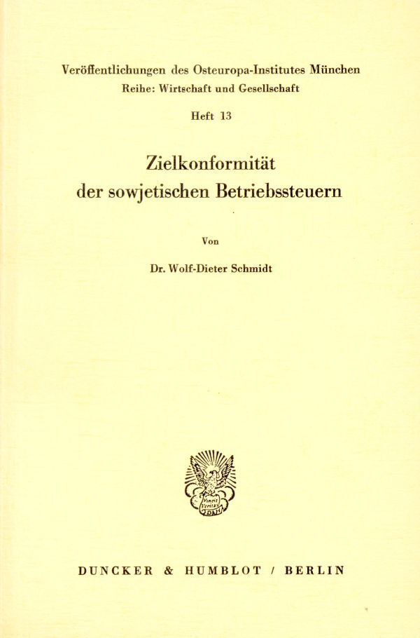 Zielkonformität der sowjetischen Betriebssteuern.