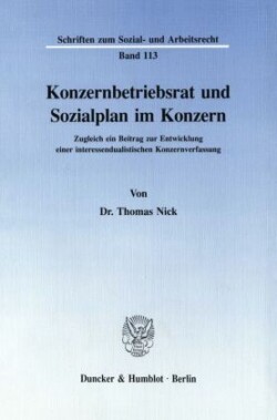 Konzernbetriebsrat und Sozialplan im Konzern.