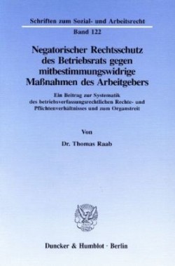 Negatorischer Rechtsschutz des Betriebsrats gegen mitbestimmungswidrige Maßnahmen des Arbeitgebers.