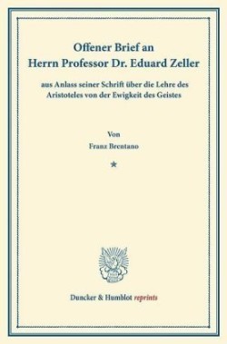 Offener Brief an Herrn Professor Dr. Eduard Zeller