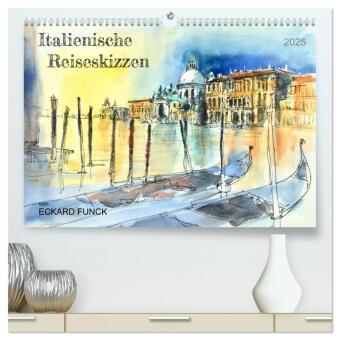 Italienische Reiseskizzen (hochwertiger Premium Wandkalender 2025 DIN A2 quer), Kunstdruck in Hochglanz