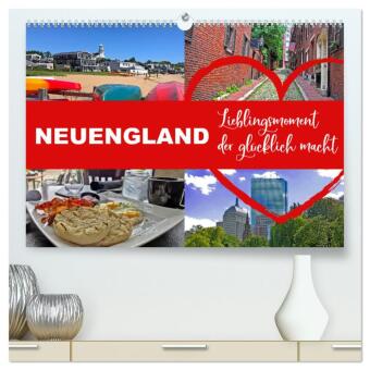 Neuengland USA Kalender 2025 (hochwertiger Premium Wandkalender 2025 DIN A2 quer), Kunstdruck in Hochglanz