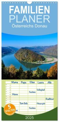 Familienplaner 2025 - Österreichs Donau mit 5 Spalten (Wandkalender, 21 x 45 cm) CALVENDO