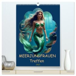 MEERJUNGFRAUEN Treffen (hochwertiger Premium Wandkalender 2025 DIN A2 hoch), Kunstdruck in Hochglanz