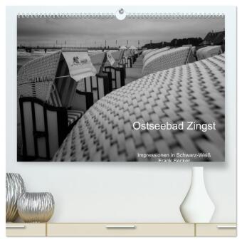Ostseebad Zingst - Impressionen in Schwarz-Weiß (hochwertiger Premium Wandkalender 2026 DIN A2 quer), Kunstdruck in Hochglanz