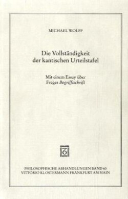 Die Vollständigkeit der kantischen Urteilstafel